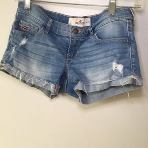 Distressed Rolled Raw Hem shorts